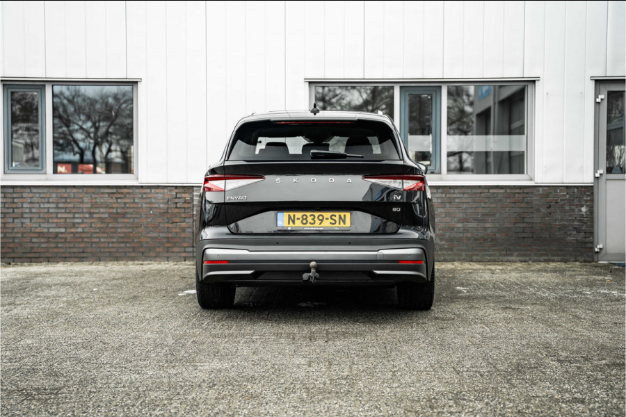 Škoda ENYAQ iV | SOH 91% | 80 | Pano | Trekhaak | Full leder | Stoel + stuurverw