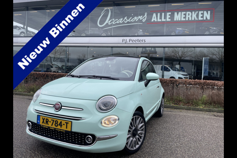 Fiat 500 0.9 TwinAir Turbo Collezione met schuif/kanteldak Airco - Cruise control - parkeersensor achter - Navigatie - Panoramadak - Schuif/kantel dak - Mistlampen voor - Licht metalen velgen 16 inch - Stuur multifunctioneel - Radio - Bluetooth - Sta