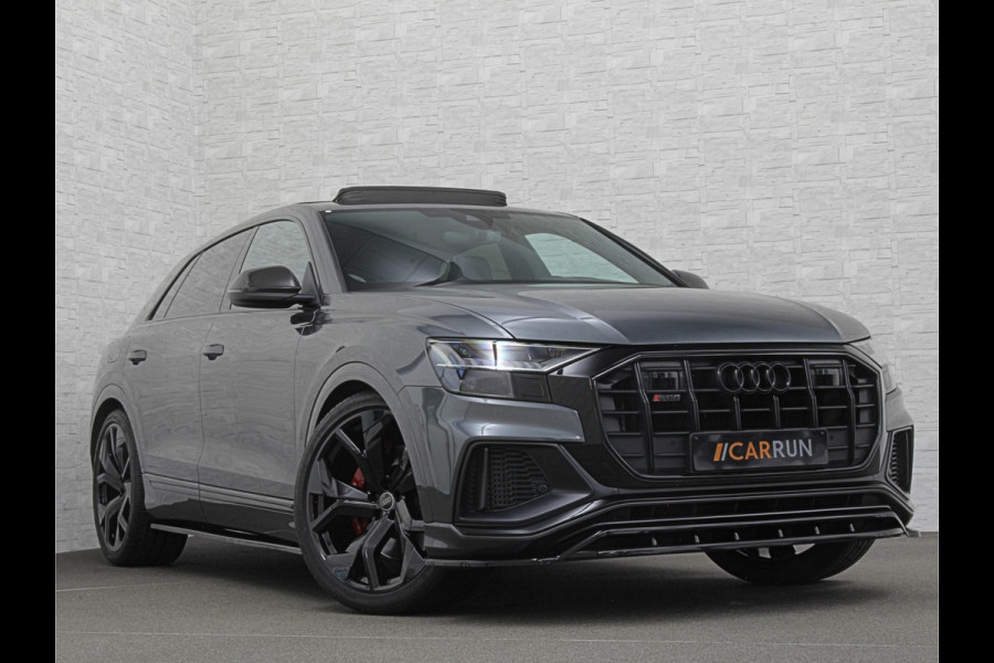 Audi Q8 SQ8 4.0 V8 | RS-Stoelen | Panorama | Massage | Ventilatie | 23'' | B&O Sound | Trekhaak | Bovag Garantie | Carbon | Luchtvering | Black-Optic | Nw.Pr, 220733,=  | Memory | Leder | Matrix-LED | Carplay | 57800,= ex bpm en btw export | BTW Auto 81300,= ex btw.