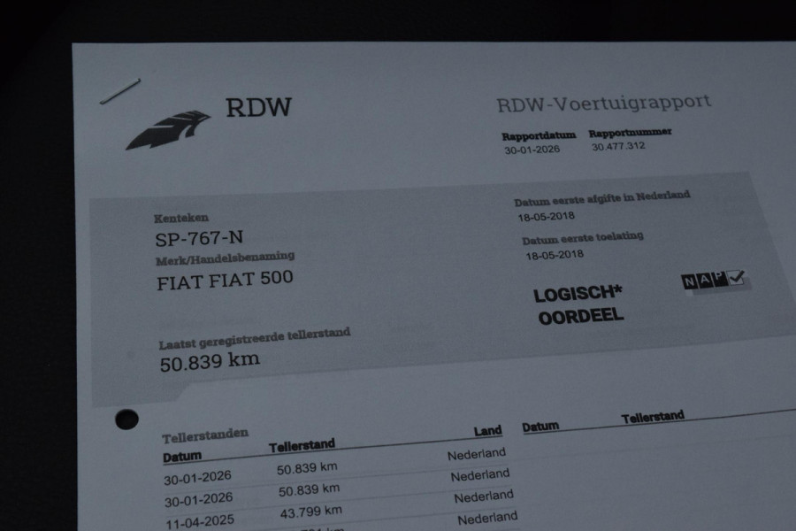 Fiat 500 80pk Turbo Mirror|Carplay|Clima|TFT|Sportstoel