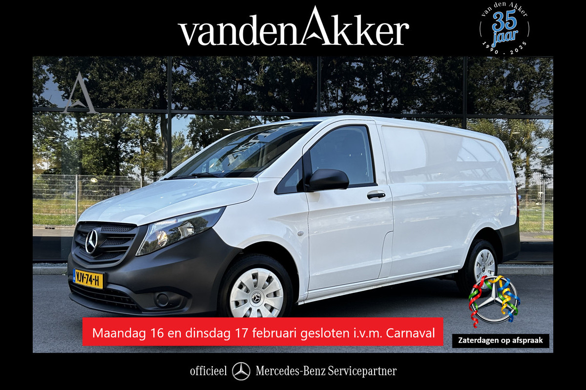 Mercedes-Benz Vito 110 CDI L2 Lang // Trekhaak // Airco // Achterklep // 12 mnd Garantie // Bank // Radio // CV // Betimmering // Wieldoppen