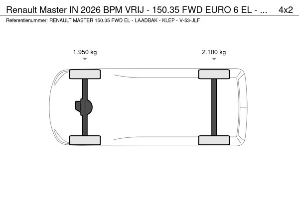 Renault Master IN 2026 BPM VRIJ - 150.35 FWD EURO 6 EL - LAADBAK & LAADKLEP - V-53-JLF