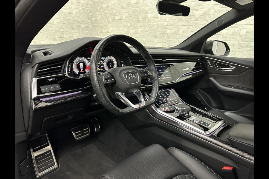 Audi SQ8 Q8 RSQ8 4.0 V8 | RS-Stoelen | Panorama | Massage | Ventilatie | 23'' | B&O Sound | Trekhaak | Bovag Garantie | Carbon | Luchtvering | Black-Optic | Nw.Pr, 220733,=  | Memory | Leder | Matrix-LED | Carplay | 57800,= ex bpm en btw export | BTW Auto 81300,= ex btw.