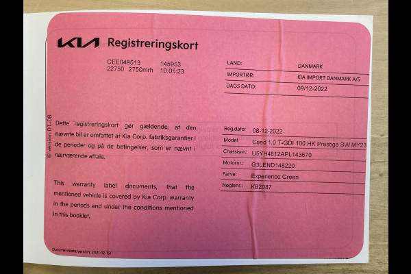 Kia Ceed Sportswagon 1.0 T-GDi DynamicLine|APPLE CARPLAY|ANDROID AUTO|STOEL+STUURVERW|CAMERA|CRUISE,CLIMATE CTRL|1E EIG.|INCL.BTW|