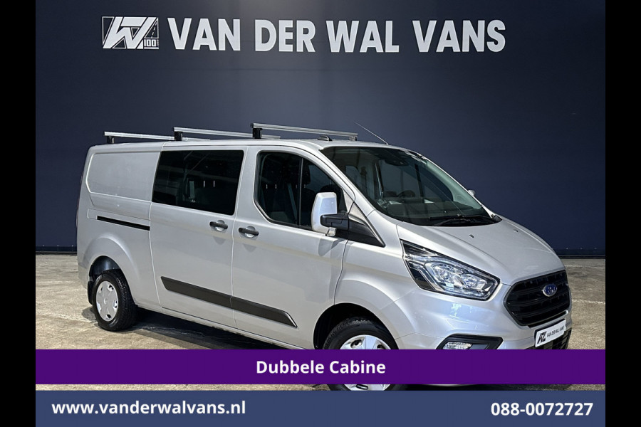 Ford Transit Custom 2.0 TDCI 131pk L2H1 Dubbele Cabine Euro6 Airco | 6-Zits | Camera | LED | 2800kg Trekhaak | Cruisecontrol Verwarmde voorruit, Android Auto, Dakdragers, Parkeersensoren