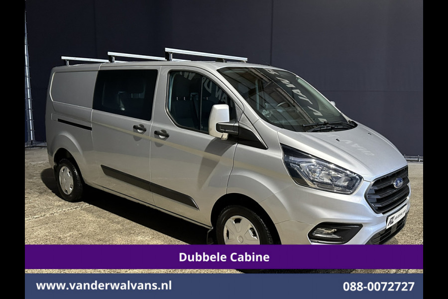 Ford Transit Custom 2.0 TDCI 131pk L2H1 Dubbele Cabine Euro6 Airco | 6-Zits | Camera | LED | 2800kg Trekhaak | Cruisecontrol Verwarmde voorruit, Android Auto, Dakdragers, Parkeersensoren