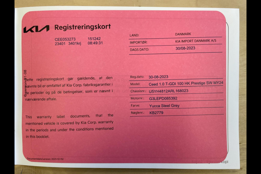 Kia Ceed Sportswagon 1.0 T-GDi DynamicLine|UNIEKE KMS|CARPLAY|ANDROID|STOEL+STUURVERW|CAMERA|CRUISE,CLIMATE CTRL|1E EIG.|INCL.BTW|