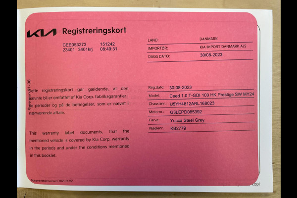 Kia Ceed Sportswagon 1.0 T-GDi DynamicLine|UNIEKE KMS|CARPLAY|ANDROID|STOEL+STUURVERW|CAMERA|CRUISE,CLIMATE CTRL|1E EIG.|INCL.BTW|
