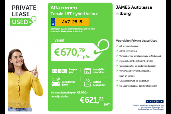 Alfa Romeo Tonale 1.5T Hybrid Veloce PANO | CAMERA | STOELVERWAMING & VENTILATIE | LEER
