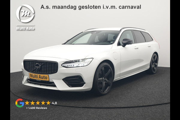 Volvo V90 T8 AWD R-Design Plug In Hybrid 394pk Dealer O.H. PHEV | Adaptive Cruise | 360 Camera | Black Optic | Alcantara Sportstoelen Memory & Verwarmd | Apple Carplay | Keyless | Blis | Virtual | Navigatie | 19"L.M |