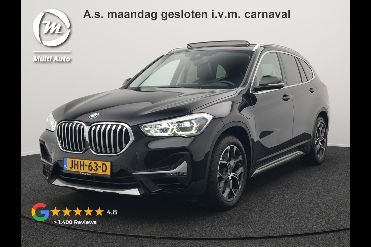 BMW X1 xDrive25e Sportline Plug In Hybrid 221pk Dealer O.H. PHEV | Trekhaak Afn. | Panodak | Head Up | Lederen Sportstoelen Verwarmd | LED Koplampen | Sfeerverlichting | Navigatie | Cruise Control | DAB |