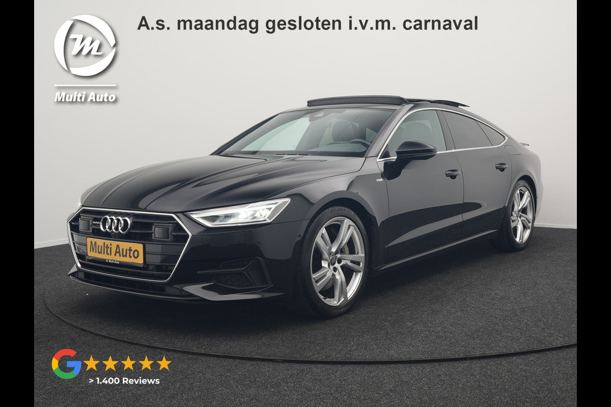 Audi A7 Sportback 50 TFSI e quattro S Line Plug In Hybrid 299pk Dealer O.H PHEV | Panodak | Adaptive Cruise | 360 Camera | Alcantara Sportstoelen Memory & Verwarmd | Apple Carplay | Blis | Navigatie | Virtual | DAB | 20"L.M |