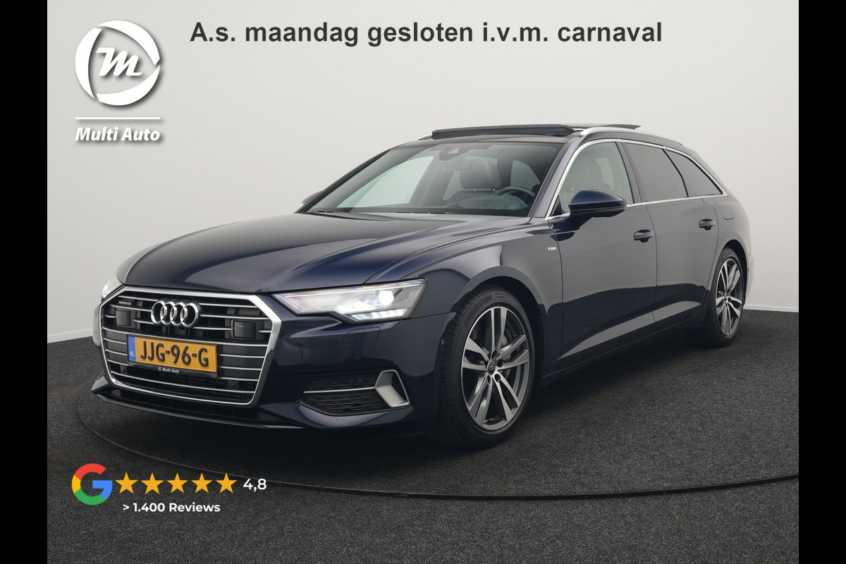 Audi A6 Avant 50 TFSI e quattro S Line Panodak Plug In Hybrid 300pk PHEV | Trekhaak | Head Up | Bang & Olufsen | Lederen Sportstoelen Verwarmd | Adaptive Cruise | Apple Carplay | Camera | Blis | Navigatie | Virtual | DAB |