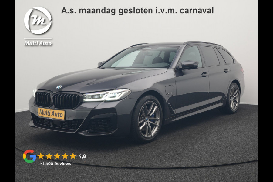 BMW 5 Serie Touring 520e M Sport Plug In Hybrid 204pk Dealer O.H PHEV | Trekhaak af Fabriek | Adaptive Cruise | Alcantara Sportstoelen Verwarmd | Camera | Navi Pro | Sfeerverlichting | Apple Carplay |