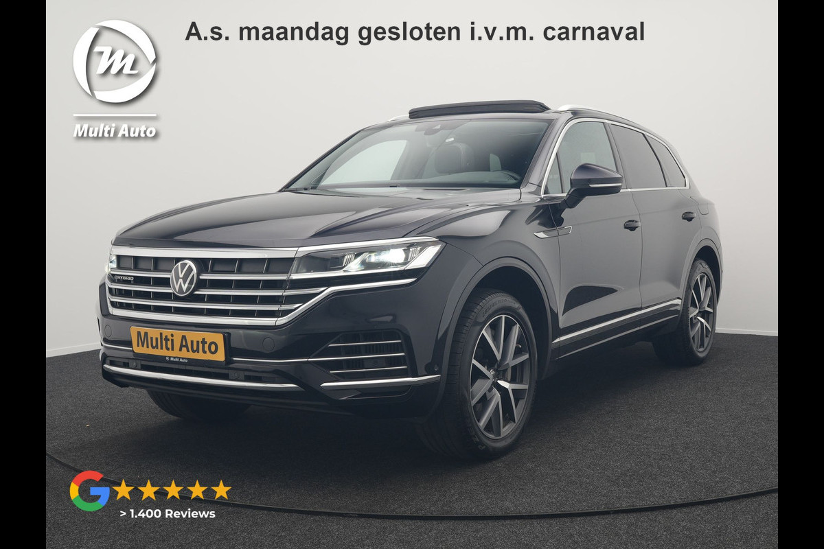 Volkswagen Touareg 3.0 TSi eHybrid 4MOTION Plug In Hybrid 381pk Dealer O.H PHEV | Trekhaak Af Fabriek | Lederen Sportstoelen Massage & Memory | Panodak | Adaptive Cruise | Stoelventilatie | Stoelen & Stuur Verwarmd | Blis | Keyless | Apple Carplay | Navigatie | DAB