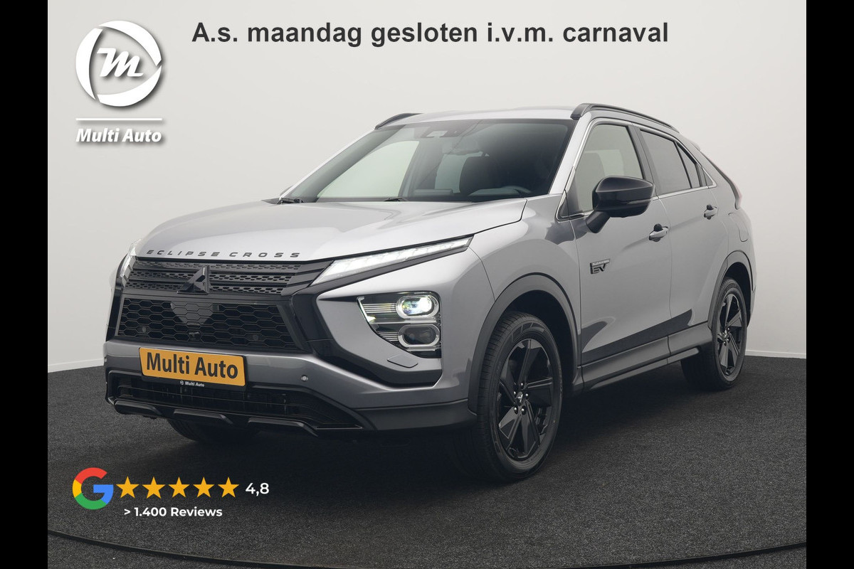 Mitsubishi Eclipse Cross 2.4 Black Edition Plug In Hybrid 188pk Dealer O.H. PHEV | Trekhaak Afn. | Adaptive Cruise | 360 Camera | Alcantara Sportstoelen & Stuur Verwarmd | Apple Carplay | Navigatie Via TomTom | Keyless | Blis | DAB |