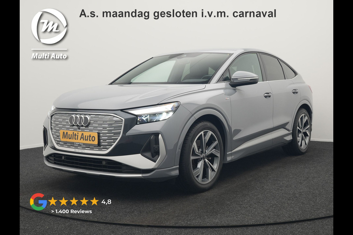 Audi Q4 Sportback e-tron 35 S edition 55 kWh 2 x S-Line INCL BTW | Adaptive Cruise | Camera | Sportstoelen Verwarmd | 20"L.M | Apple Carplay | Parkassist | Virtual | El. Achterklep |
