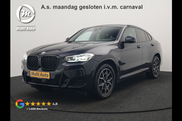 BMW X4 xDrive20i M Sport 184pk Dealer O.H. Carbon Schwarz Metallic | Adaptive Cruise | Camera | Sfeerverlichting | Lederen Sportstoelen Verwarmd | Apple Carplay | Virtual Cockpit | Navigatie | DAB | 19"L.M |