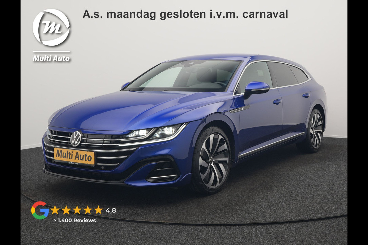 Volkswagen Arteon Shooting Brake 1.4 TSI eHybrid R-Line Plug In Hybrid 218pk Dealer O.H PHEV | Trekhaak Af Fabriek | Adaptive Cruise | 360 Camera | IQ Light | Alcantara Sportstoelen Message & Verwarmd | Blis | Apple Carplay | Navigatie | Virtual | DAB |
