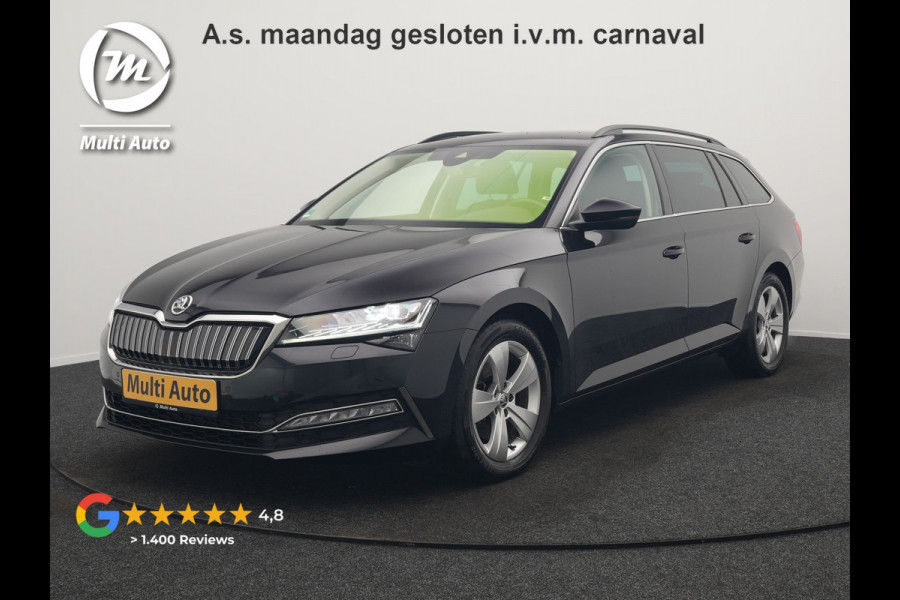 Škoda Superb Combi 1.4 TSI iV Business Edition Plus Plug In Hybrid 218pk Dealer O.H. PHEV | Trekhaak Af Fabriek | Adaptive Cruise | Camera | Canton Audio | Crystal LED | Alcantara Sportstoelen Memory & Verwarmd | Apple Carplay | Stuur Verwarmd | Keyless | Virtual | Blis |