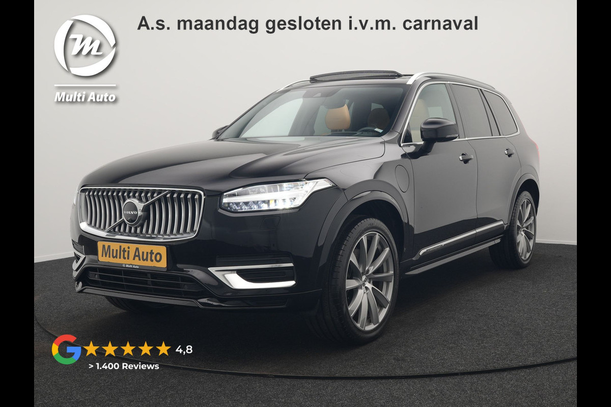 Volvo XC90 T8 Twin Engine AWD Inscription 7 Persoons Plug In Hybrid 394pk Dealer O.H. PHEV | Panodak | Adaptive Cruise | Luxe Lederen Sportstoelen Memory & Verwarmd | 360 Camera | Head Up | Harman Kardon | Apple Carplay | Blis | Virtual | Navigatie | 21"L.M |