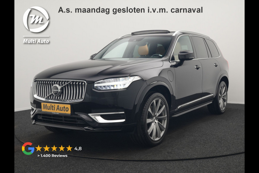 Volvo XC90 T8 Twin Engine AWD Inscription 7 Persoons Plug In Hybrid 394pk Dealer O.H. PHEV | Panodak | Adaptive Cruise | Luxe Lederen Sportstoelen Memory & Verwarmd | 360 Camera | Head Up | Harman Kardon | Apple Carplay | Blis | Virtual | Navigatie | 21"L.M |
