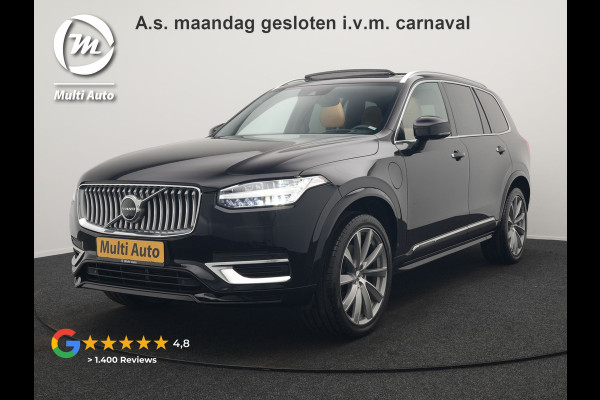 Volvo XC90 T8 Twin Engine AWD Inscription 7 Persoons Plug In Hybrid 394pk Dealer O.H. PHEV | Panodak | Adaptive Cruise | Luxe Lederen Sportstoelen Memory & Verwarmd | 360 Camera | Head Up | Harman Kardon | Apple Carplay | Blis | Virtual | Navigatie | 21"L.M |