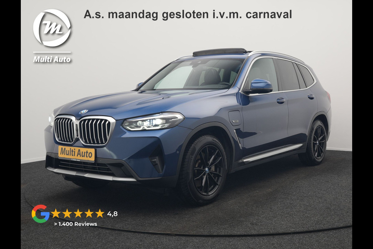 BMW X3 xDrive30e Business Edition Plus Plug In Hybrid 293pk FACELIFT Dealer O.H. PHEV | Trekhaak Af Fabriek | Panodak | 360 Camera | Lederen Sportstoelen Memory & Verwarmd | Sfeerverlichting | Apple Carplay | Keyless | Virtual | Navigatie | DAB | Cruise Control |