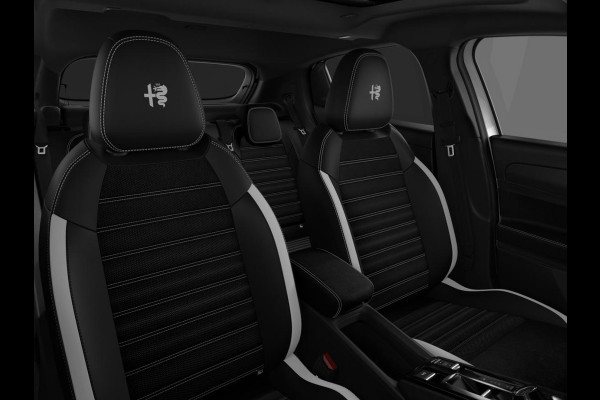 Alfa Romeo junior 1.2 Turbo Hybrid Ibrida Sport Speciale | Snel leverbaar | Pack Techno | Schuif/Kanteldak | Sempione White, Dak Zwart | Verwarmbare Voorruit