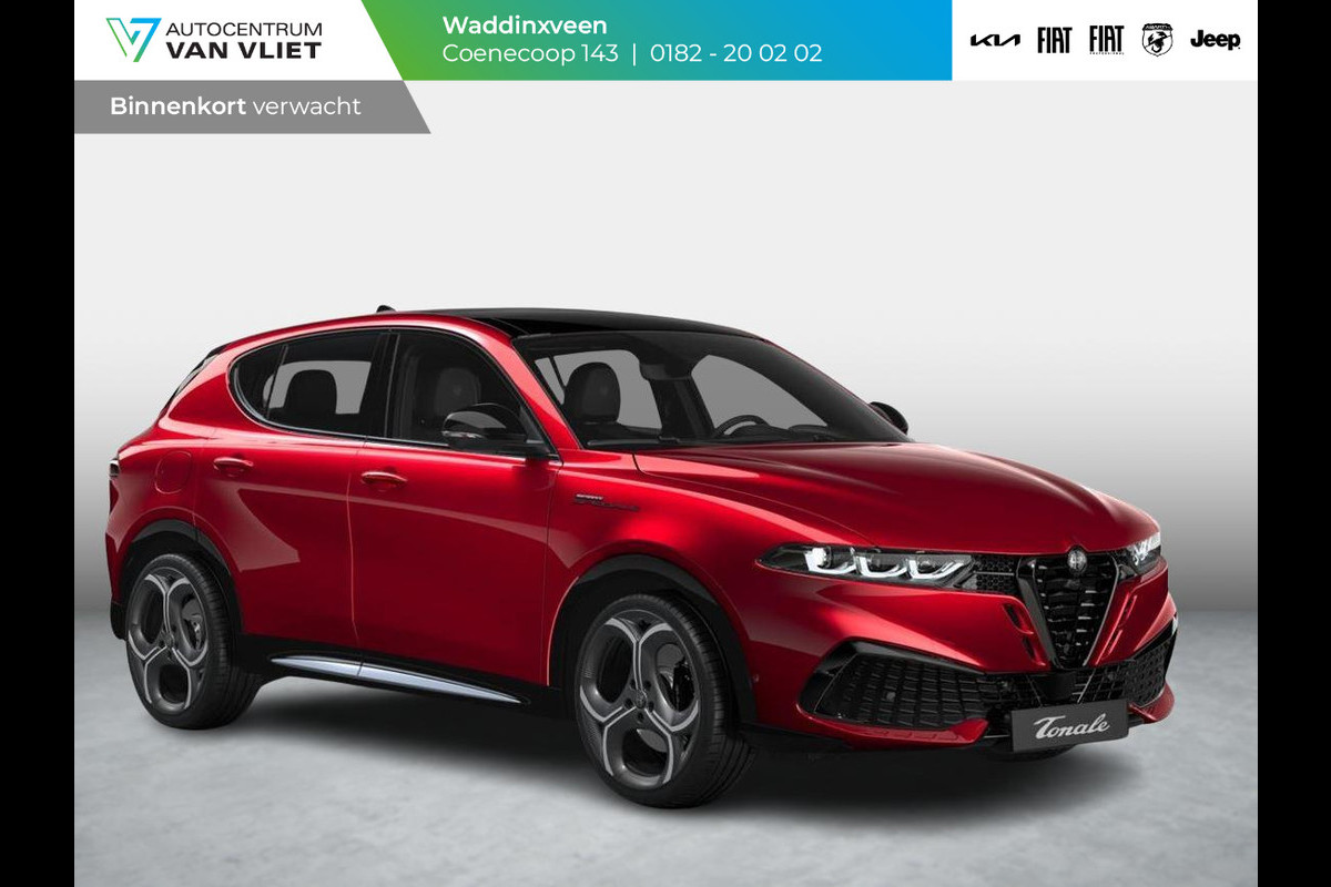 Alfa Romeo Tonale Ibrida Plug-In Q4 270pk AWD Sport Speciale | Snel leverbaar | Pack Tech | Schuif/Kanteldak | Actieve demping | Brera Red | Matrix Led | Harman Kardon