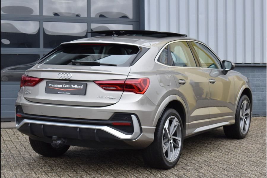 Audi Q3 Sportback 45 TFSI e S-Line 245 Pk Pano Memory Leder Matrix Keyless 360 Camera Trekhaak 19 Inch