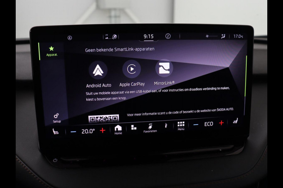 Škoda ENYAQ iV 80 | Leder | Stoelverwarming | Trekhaak | Adaptive cruise | Warmtepomp | Matrix LED | Carplay | 21'' | Achterbankverwarming | Navigatie | Sport Plus Pakket | Sfeerverlichting