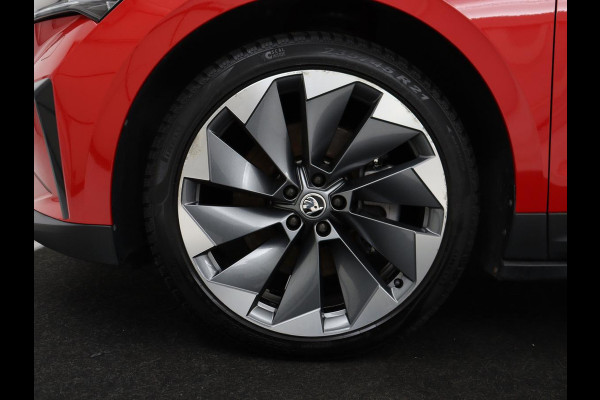 Škoda ENYAQ iV 80 | Leder | Stoelverwarming | Trekhaak | Adaptive cruise | Warmtepomp | Matrix LED | Carplay | 21'' | Achterbankverwarming | Navigatie | Sport Plus Pakket | Sfeerverlichting
