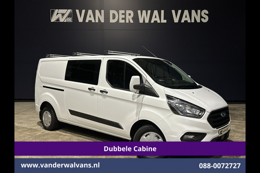 Ford Transit Custom 2.0 TDCI 170pk L2H1 Dubbele Cabine Euro6 Airco | 6-Zits | Camera | Navigatie | LED | Apple Carplay Android Auto, Cruisecontrol, Stoelverwarming, Verwarmde voorruit, Parkeersensoren, 2800kg trekvermogen, Dakdragers
