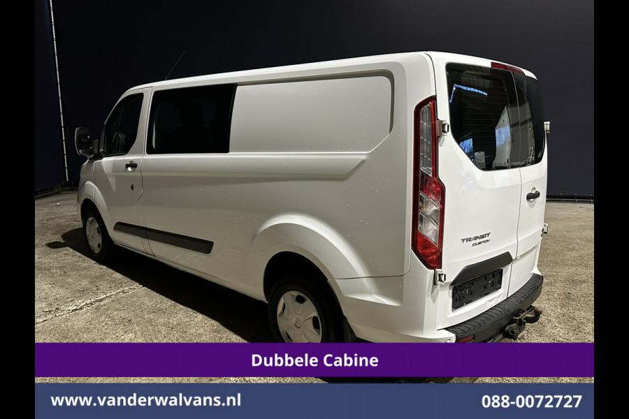 Ford Transit Custom 2.0 TDCI 131pk L2H1 Dubbele Cabine Euro6 Airco | 6-Zits | LED | Cruisecontrol | 2800kg trekhaak Parkeersensoren, Stoelverwarming