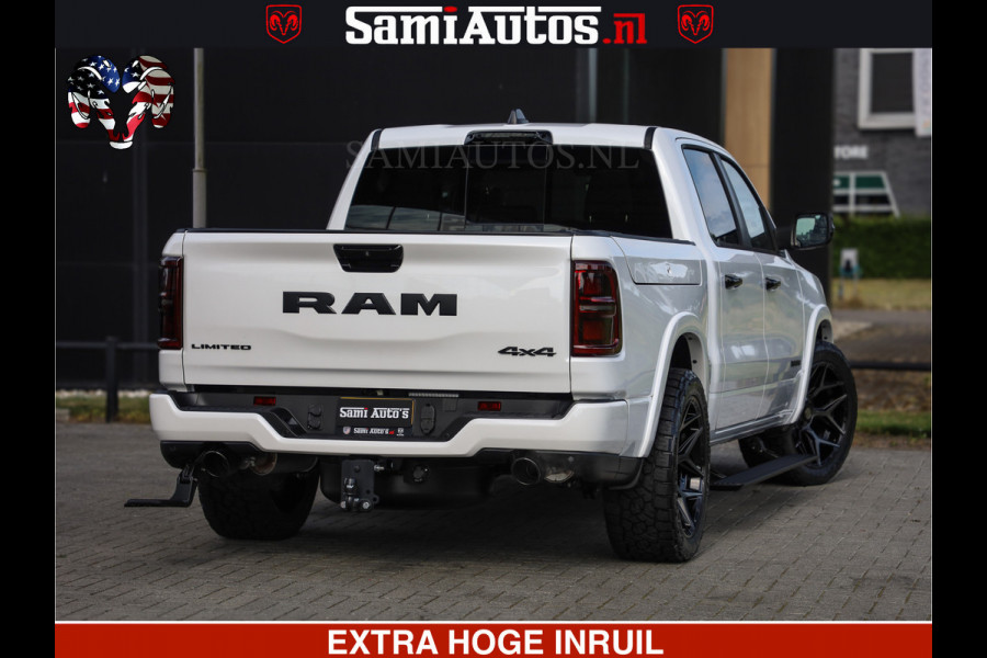 Dodge Ram 1500 Limited Night High Output 540HP 706Nm | Massage + Full Option | De Meest Luxe en Volle Pick-Up in zijn Klasse | Comfortabele Dubbele Cabine met Royale 5 Zitplaatsen | BPM vrij | Nu Leverbaar uit Voorraad | Voorraad Nr 2351 - 7478