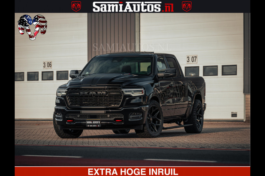 Dodge Ram Limited SPORT H.O 540HP 706Nm | Massage + Full Option | De Meest Luxe en Volle Pick-Up in zijn Klasse | Comfortabele Dubbele Cabine met Royale 5 Zitplaatsen | BPM vrij | Nu Leverbaar uit Voorraad | Voorraad Nr 2348 - 5158