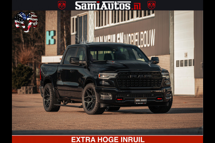 Dodge Ram Limited SPORT H.O 540HP 706Nm | Massage + Full Option | De Meest Luxe en Volle Pick-Up in zijn Klasse | Comfortabele Dubbele Cabine met Royale 5 Zitplaatsen | BPM vrij | Nu Leverbaar uit Voorraad | Voorraad Nr 2348 - 5158