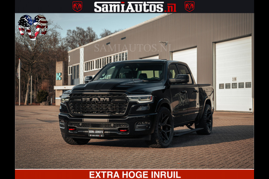 Dodge Ram Limited SPORT H.O 540HP 706Nm | Massage + Full Option | De Meest Luxe en Volle Pick-Up in zijn Klasse | Comfortabele Dubbele Cabine met Royale 5 Zitplaatsen | BPM vrij | Nu Leverbaar uit Voorraad | Voorraad Nr 2348 - 5158