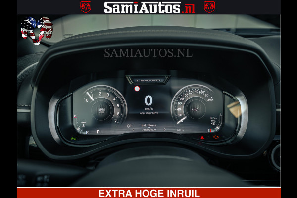Dodge Ram Limited SPORT H.O 540HP 706Nm | Massage + Full Option | De Meest Luxe en Volle Pick-Up in zijn Klasse | Comfortabele Dubbele Cabine met Royale 5 Zitplaatsen | BPM vrij | Nu Leverbaar uit Voorraad | Voorraad Nr 2348 - 5158