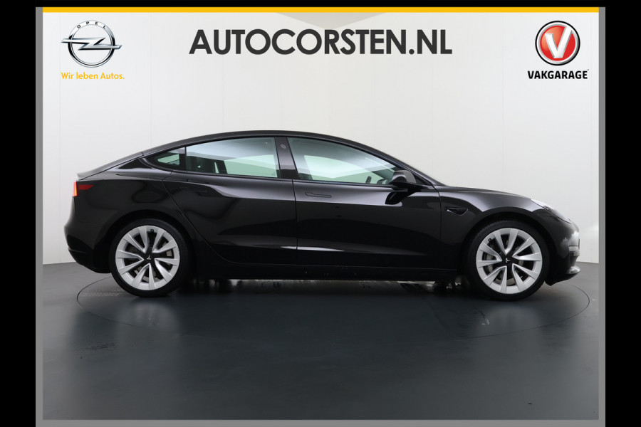 Tesla Model 3 Long Range AWD 75kWh Facelift Warmtepomp Lmv 19" AutoPilot Leder Panoramadak Adaptive-Cruise Camera's Elektr.-Stuur+Stoelen+Spie Navi LED DAB Voorverwarmen interieur Keyless One-Pedal-Drive 4WD SOH 87% Origineel Nederlandse Auto Fabrieksgarantie op Accu en Motor tot 21-12-2028/192.00km