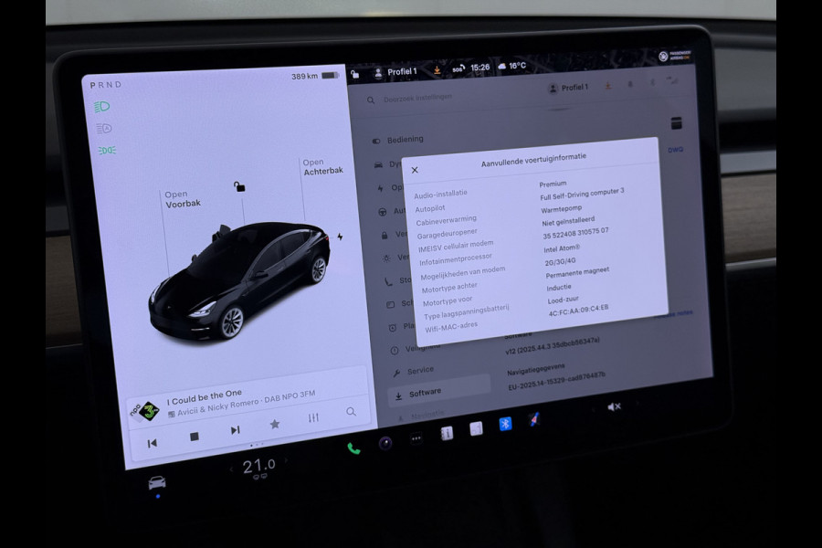 Tesla Model 3 Long Range AWD 75kWh Facelift Warmtepomp Lmv 19" AutoPilot Leder Panoramadak Adaptive-Cruise Camera's Elektr.-Stuur+Stoelen+Spie Navi LED DAB Voorverwarmen interieur Keyless One-Pedal-Drive 4WD SOH 87% Origineel Nederlandse Auto Fabrieksgarantie op Accu en Motor tot 21-12-2028/192.00km