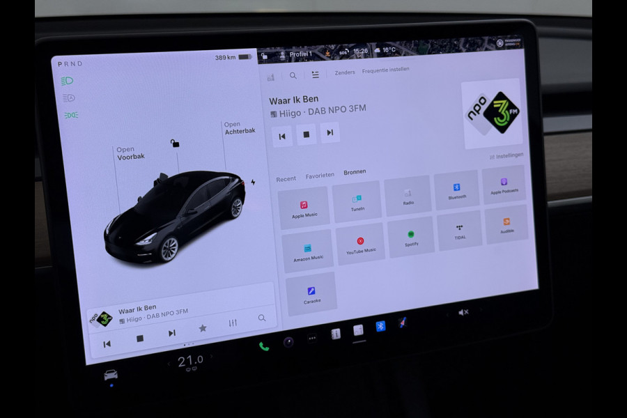 Tesla Model 3 Long Range AWD 75kWh Facelift Warmtepomp Lmv 19" AutoPilot Leder Panoramadak Adaptive-Cruise Camera's Elektr.-Stuur+Stoelen+Spie Navi LED DAB Voorverwarmen interieur Keyless One-Pedal-Drive 4WD SOH 87% Origineel Nederlandse Auto Fabrieksgarantie op Accu en Motor tot 21-12-2028/192.00km