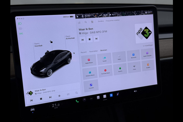 Tesla Model 3 Long Range AWD 75kWh Facelift Warmtepomp Lmv 19" AutoPilot Leder Panoramadak Adaptive-Cruise Camera's Elektr.-Stuur+Stoelen+Spie Navi LED DAB Voorverwarmen interieur Keyless One-Pedal-Drive 4WD SOH 87% Origineel Nederlandse Auto Fabrieksgarantie op Accu en Motor tot 21-12-2028/192.00km