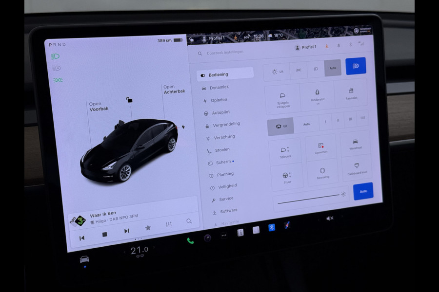 Tesla Model 3 Long Range AWD 75kWh Facelift Warmtepomp Lmv 19" AutoPilot Leder Panoramadak Adaptive-Cruise Camera's Elektr.-Stuur+Stoelen+Spie Navi LED DAB Voorverwarmen interieur Keyless One-Pedal-Drive 4WD SOH 87% Origineel Nederlandse Auto Fabrieksgarantie op Accu en Motor tot 21-12-2028/192.00km