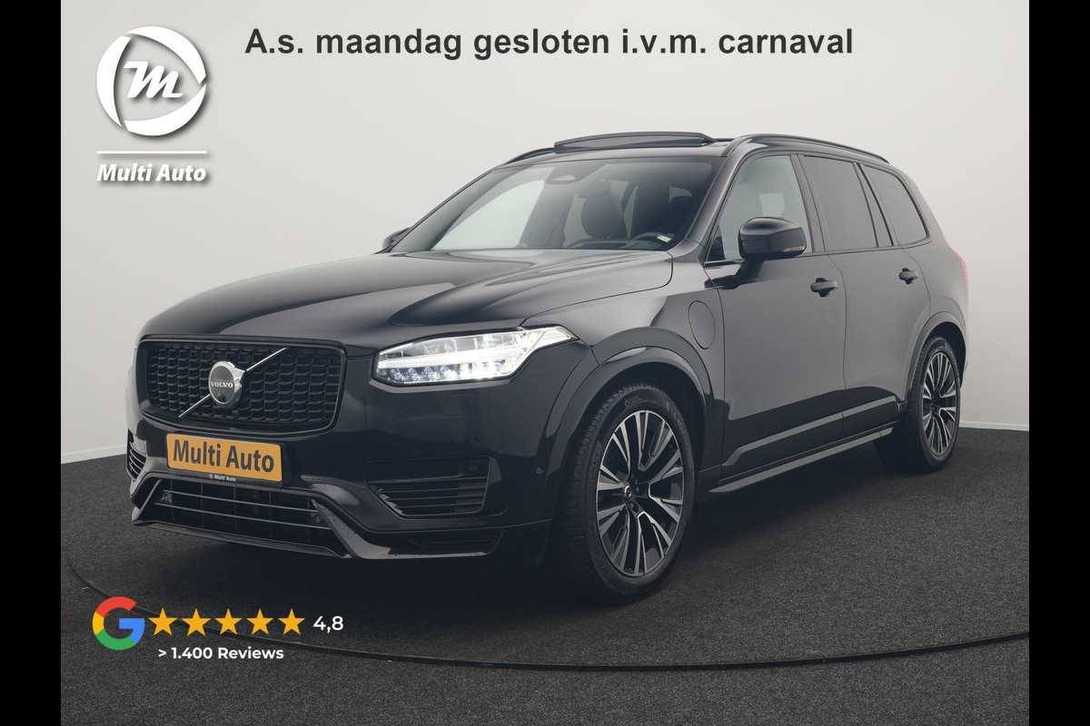 Volvo XC90 T8 Recharge AWD Ultimate Dark Plug In Hybrid Long Range 7 Zits 456pk Dealer O.H PHEV | Luchtvering | Trekhaak Af Fabriek | Panodak | Bowers & Wilkins | 360 Camera | Head Up | Adaptive Cruise | Lederen Sportstoelen Memory & Verwarmd | Keyless | Navigatie | Blis | Virtual