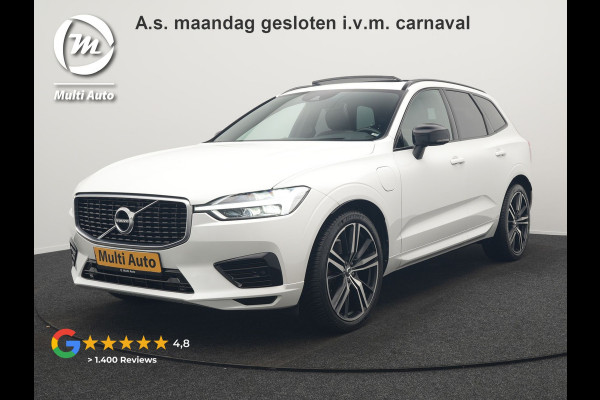 Volvo XC60 Recharge T8 AWD R-Design Plug In Hybrid 391pk Dealer O.H. PHEV | Panodak | Luchtvering | Head Up | Camera | Harman & Kardon | Sportstoelen Memory & Verwarmd | 21"L.M | Apple Carplay | Keyless | Blis | Virtual | Navigatie | DAB |