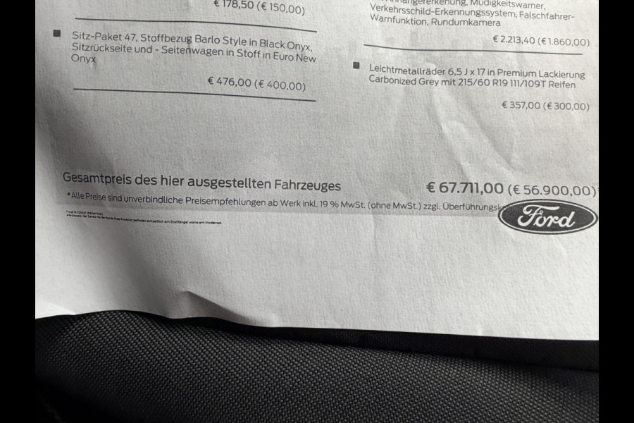 Ford E-Transit Cust. 320 L1H1 Limited 65 kWh/ 218 PK Direct leverbaar/stoel&stuur verwaming/B&O/ Camera