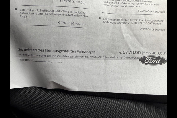 Ford E-Transit Cust. 320 L1H1 Limited 65 kWh/ 218 PK Direct leverbaar/stoel&stuur verwaming/B&O/ Camera