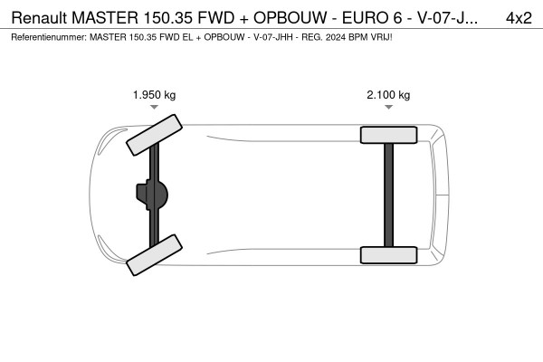 Renault Master 150.35 FWD + OPBOUW - EURO 6 - V-07-JHH - REG. 2024 BPM VRIJ!